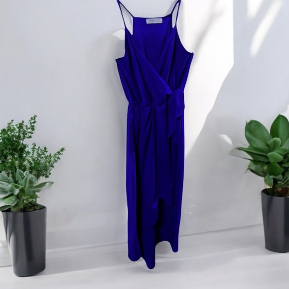 Dream Of Me Dresses & Skirts - Dream Of Me Size Medium Royal Blue Faux Wrap High Low Spaghetti Strap Dresss